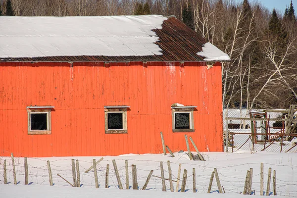 Casa Madera Con Nieve — Foto de Stock