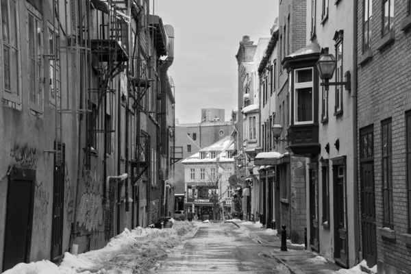 Uma Bela Vista Rua Cidade Velha Tempo Inverno — Fotografia de Stock