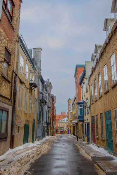 Krásný Výhled Ulici Starého Města Zimním Období — Stock fotografie