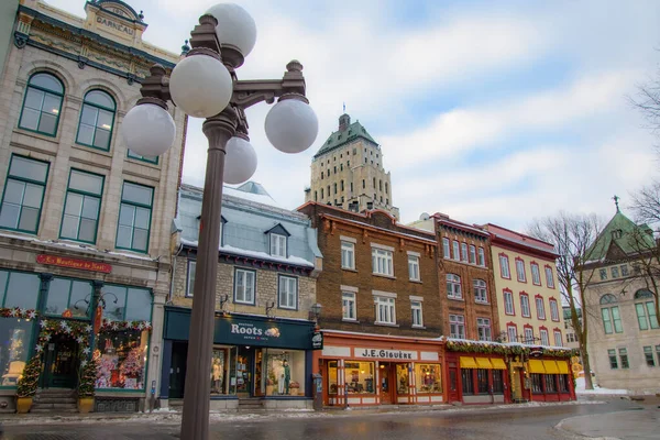 Una Hermosa Vista Antigua Calle Ciudad Invierno —  Fotos de Stock