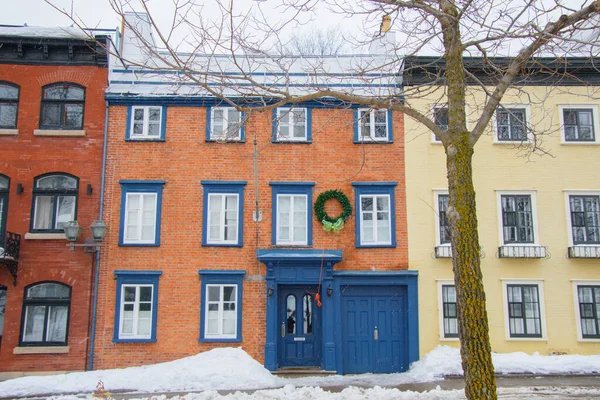 Een Prachtig Uitzicht Oude Stadsstraat Winter — Stockfoto