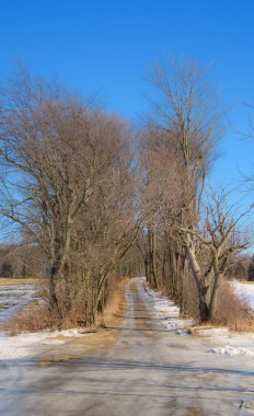 Kırsal yol kışın