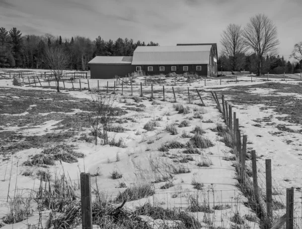Uma Paisagem Rural Inverno Inverno — Fotografia de Stock