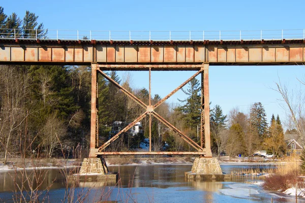 Metal Bridge River — Stock Photo, Image
