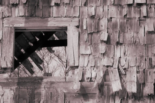 Velho Celeiro Uma Paisagem Rural Inverno Quebec Canadá — Fotografia de Stock