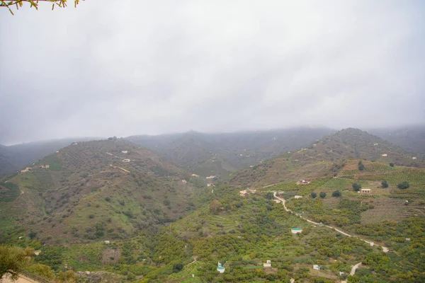 Vista Montaña Desde Pueblo Sayalonga Andalucía España Sierra Tejeda —  Fotos de Stock