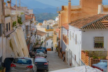 İspanya 'nın eski Almogia kasabasının mimarisi.
