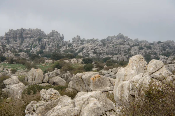Ulusal parkta bir yürüyüş. Torcal de Antequera, Endülüs, İspanya