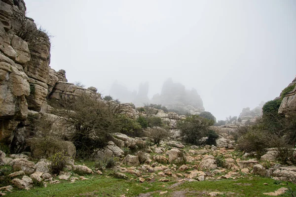 Promenad Nationalparken Torcal Antequera Andalusien Spanien — Stockfoto