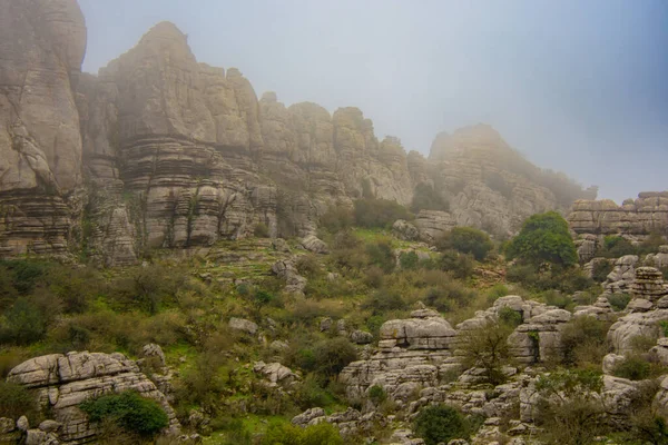 Promenad Nationalparken Torcal Antequera Andalusien Spanien — Stockfoto