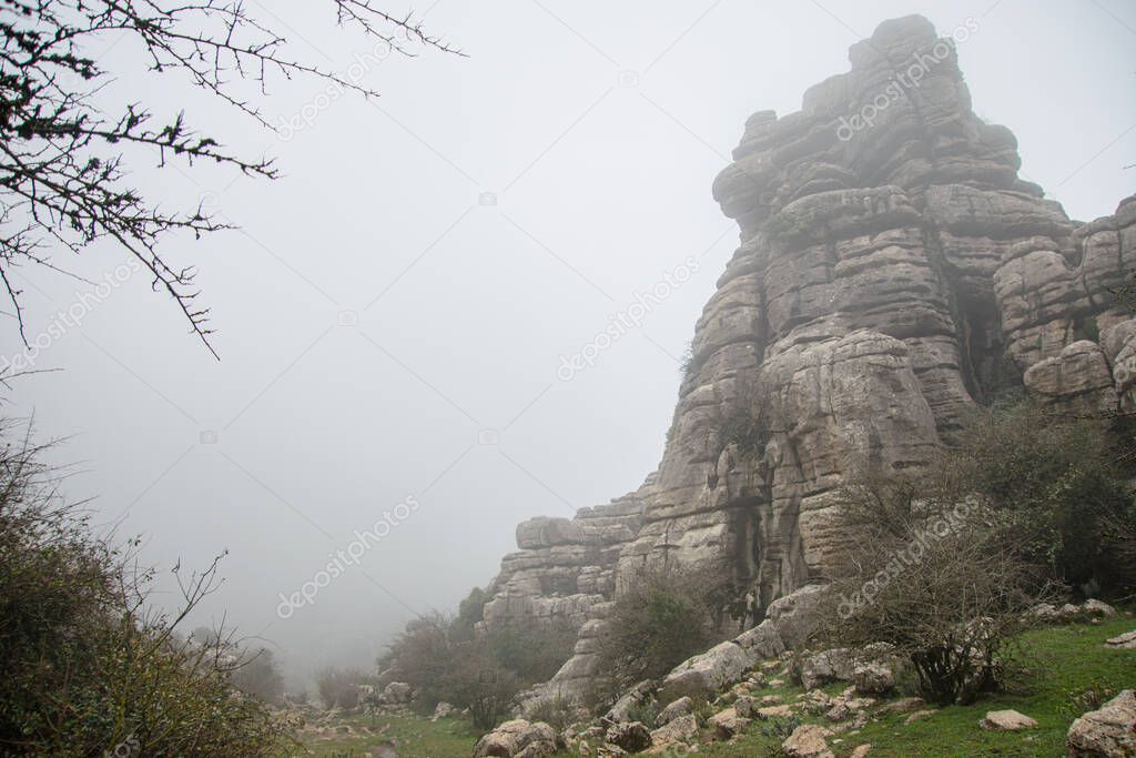 A walk in the National park Torcal de Antequera, Andalusia, Spain