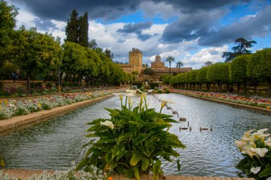 Alcazar de los Reyes Cristianos, Cordoba, Endülüs, İspanya 'nın güzel bahçeleri
