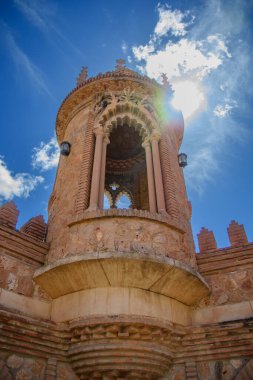 View of the pretty Colomares castle, town of Benalmadena, Andalucia, Spain
