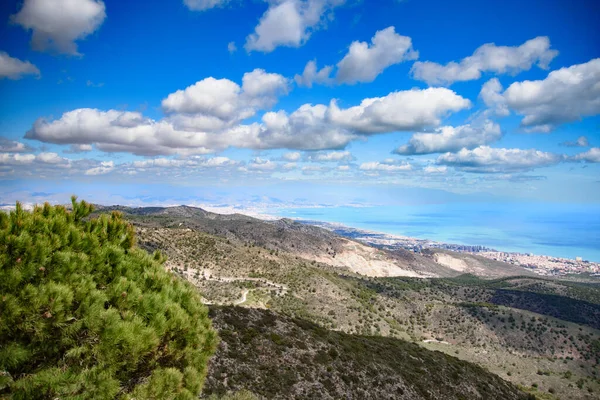 Vista Málaga Desde Montaña Cerca Benalmádena Andalucía España — Foto de Stock