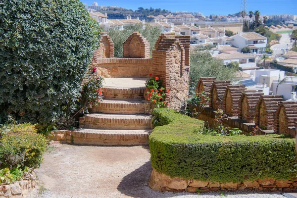 View Pretty Colomares Castle Town Benalmadena Andalucia Spain — Zdjęcie stockowe