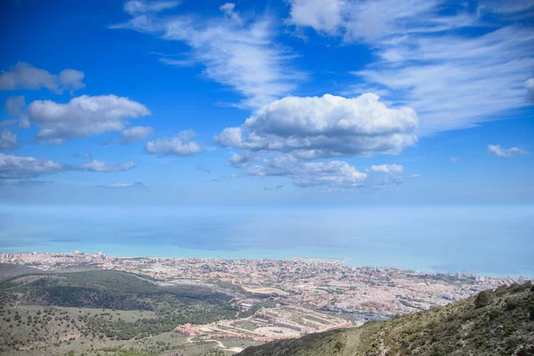 Vista Málaga Desde Montaña Cerca Benalmádena Andalucía España — Foto de Stock