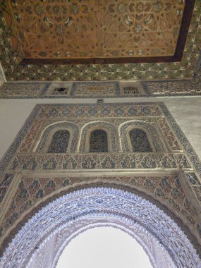 Sevilla, Endülüs, İspanya Alcazar mimarisinin ayrıntıları