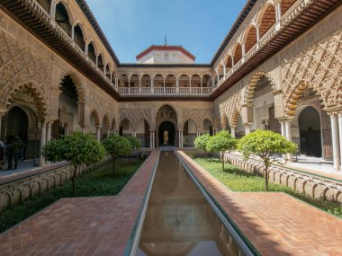 Details of the architecture of the Alcazar of Seville, Andalusia, Spain