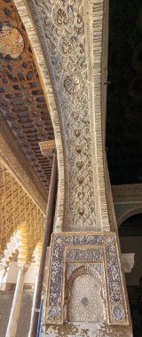 Details of the architecture of the Alcazar of Seville, Andalusia, Spain