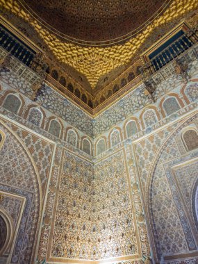 Sevilla, Endülüs, İspanya Alcazar mimarisinin ayrıntıları