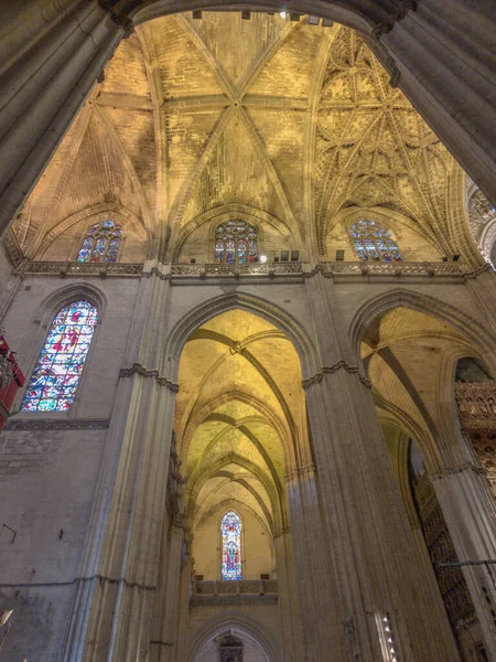 Детальний Опис Архітектури Величного Собору Севільї Андалусія Іспанія — стокове фото