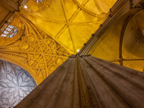 Detail Architecture Magnificent Cathedral Seville Andalusia Spain — Stok fotoğraf