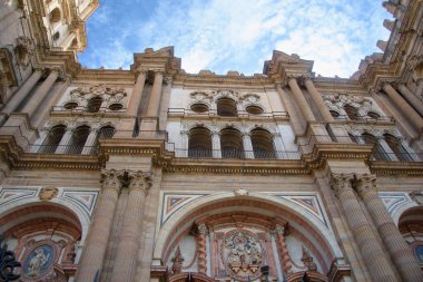 Malaga, Endülüs, İspanya 'daki güzel katedralin mimari manzarası