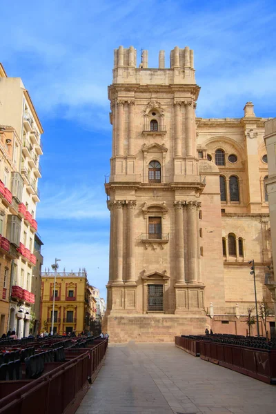 Architektonický Pohled Krásnou Katedrálu Malaze Andalusie Španělsko — Stock fotografie