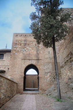 Malaga, Endülüs, İspanya Alcazar mimarisinin ayrıntıları
