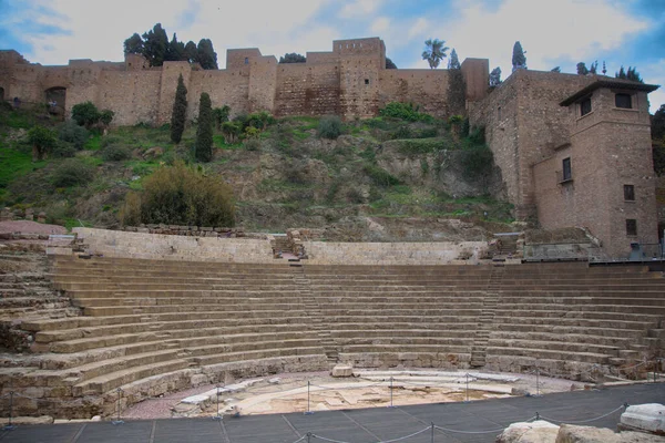 Architecture Romain Theatre Malaga Andalusia Spain — Foto de Stock