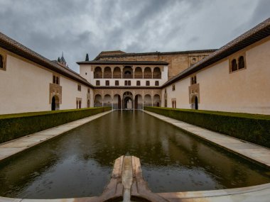 Architectural details of the Alhambra palace in Grenade, Andalusia, Spain 