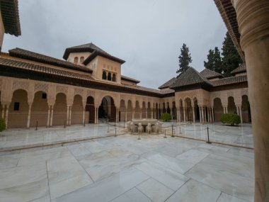 Architectural details of the Alhambra palace in Grenade, Andalusia, Spain 