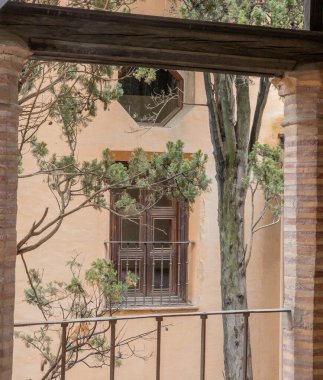 Architectural details of the Alhambra palace in Grenade, Andalusia, Spain 