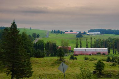 Quebec, Kanada 'da çiftliği olan kırsal alan