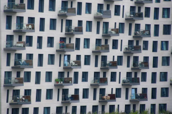 Boston Moderne Hoogbouw Huis Met Balkons — Stockfoto