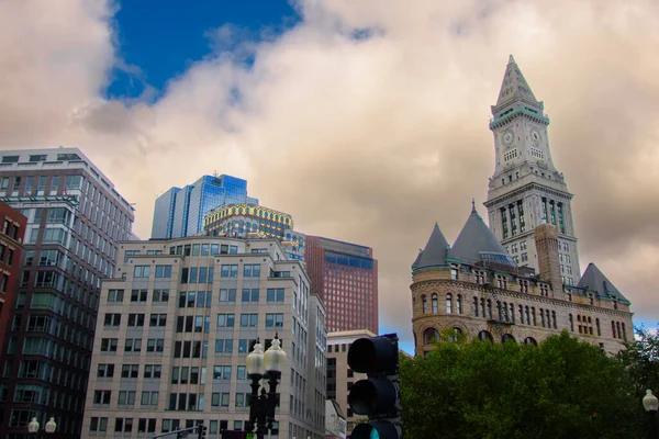 Architecture details of Boston city, New York, USA.