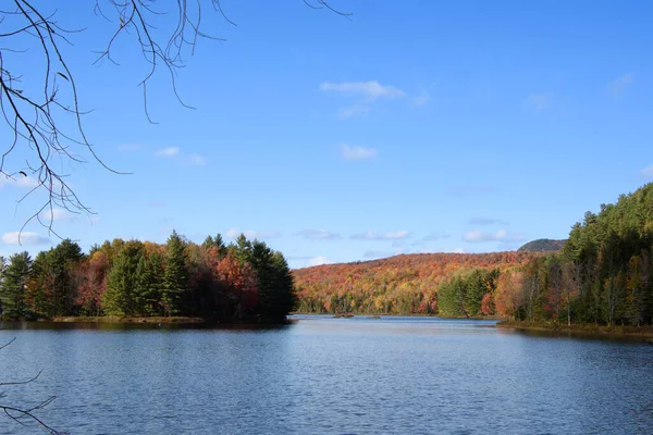 Montagnes Automnales Avec Feuillage Coloré Lac Clair Belle Nature — Photo