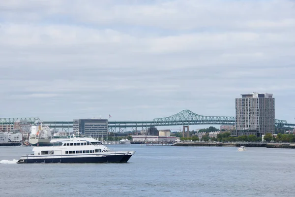 Vista Panorâmica Porto Boston Com Grandes Navios Transporte Água Eua — Fotografia de Stock