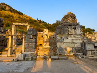 Ephesus Ancient City Scholastica Baths, Front view of the scholastic bath in the ancient city of Ephesus