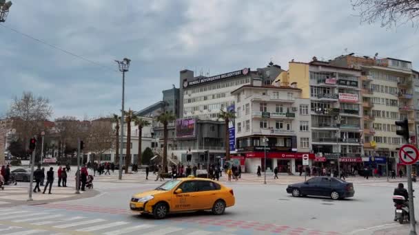 Cinar Meydani Denizli Turcja Marzec 2022 Codzienne Ujęcie Ruchu Centrum — Wideo stockowe