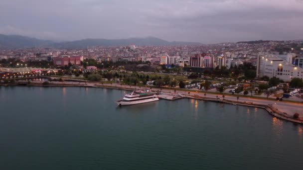 Ilkadim Samsun Turkiet Juni 2022 Flygdrönare Bilder Närmar Sig Båten — Stockvideo