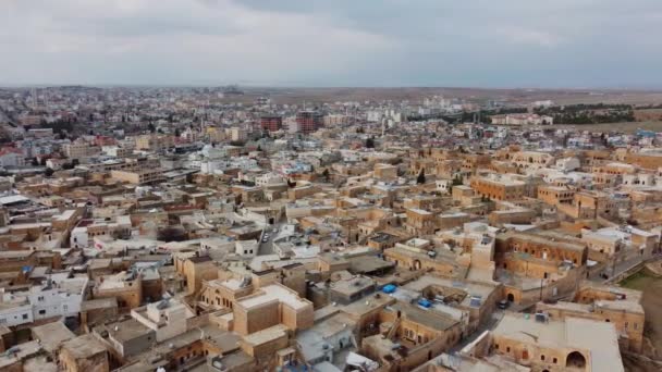 Midyat Mardin Türkiye Ekim 2022 Köyün Tepeden Taş Evlerle Dolu — Stok video