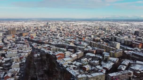 Ipek Kosova October 2022 Drone Shot River Passing Middle City — 비디오