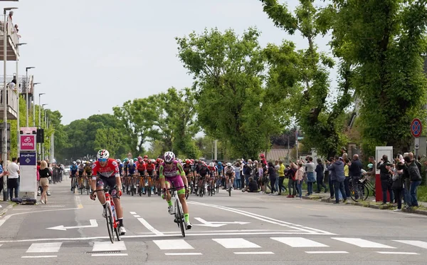 Vercelli şehrindeki Giro d 'Italia geçidi.