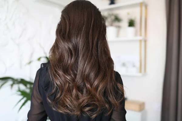 Cabelo longo bonito de uma jovem mulher morena — Fotografia de Stock