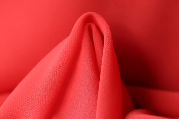 Abstrakt Tyg Bakgrund Ljusröda Rosa Färger Korallvävskoncept — Stockfoto