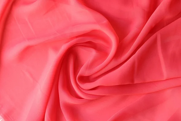 Macro Texture Red Fabric Beautiful Delicate Pink Satin Fabric Concept — Stockfoto