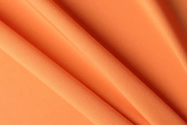 Top View Bright Orange Silk Cotton Fabric Texture Background Bright — Stockfoto