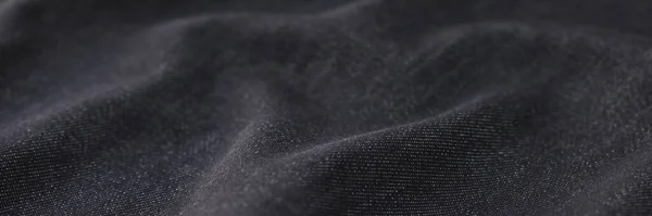 黑色磨擦织物的背景纹理 服装装饰概念的抽象材料 — 图库照片