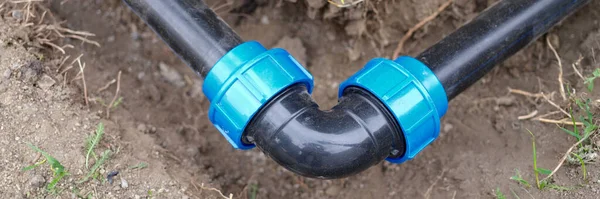 Plastic Sewerage Sewerage Residential Building Construction Plumbing Sewer Facilities Plumbing — Stockfoto